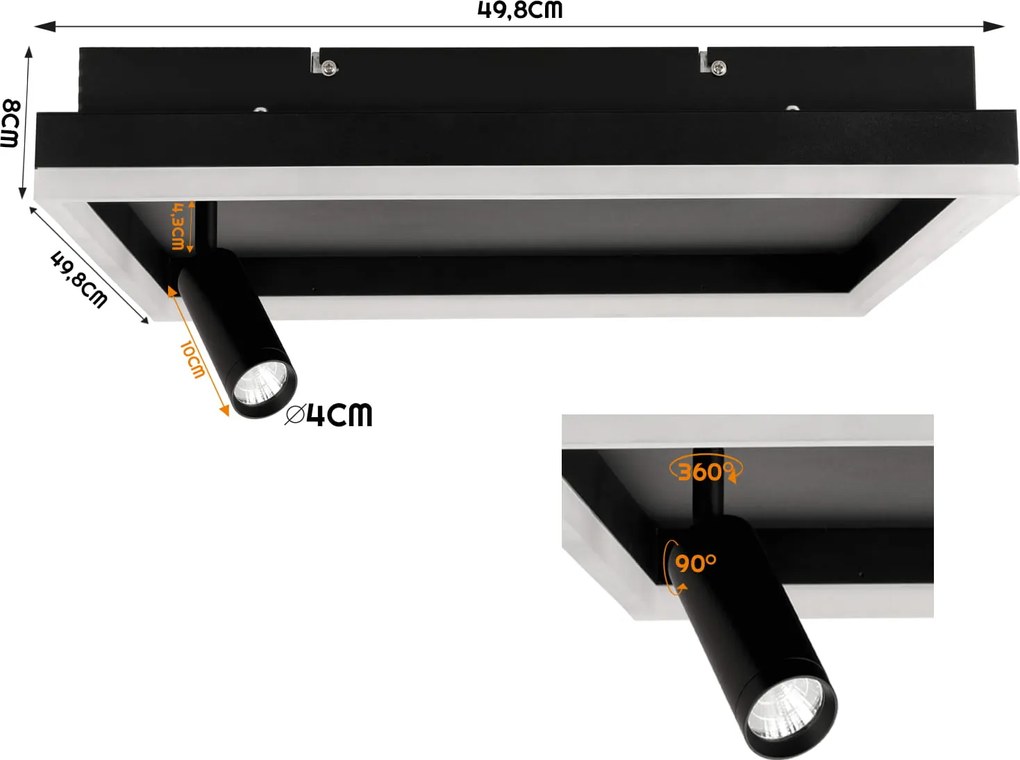 BERGE LED stropné svietidlo NEVADA 56W+5W