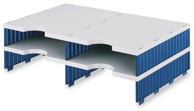 Triediace moduly, 4 prídavné priehradky, modrá