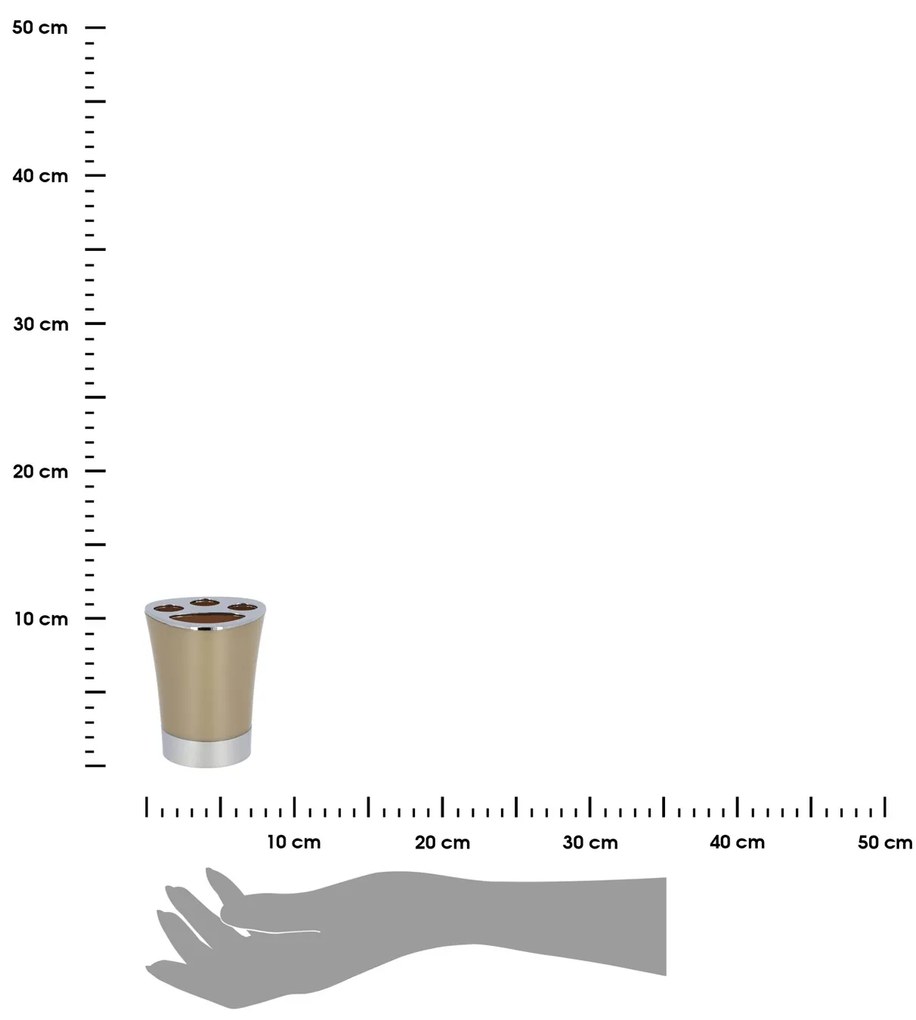 Kúpeľňový pohár na kefky Cuesta, béžová/s chrómovými prvkami, 250 ml