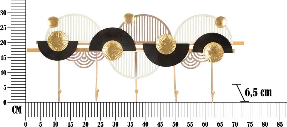 Nástenný vešiak v zlato-čiernej farbe Mauro Ferretti Art