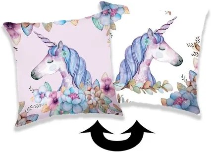 Jerry Fabrics Obliečka na vankúšik s flitrami Unicorn 04, 40 x 40 cm