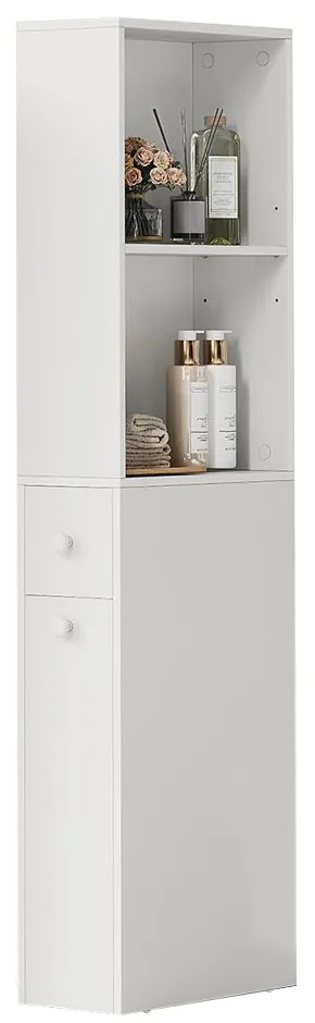 Výsuvná kúpeľňová skrinka s 2 bočnými policami 134.4x40x18 cm