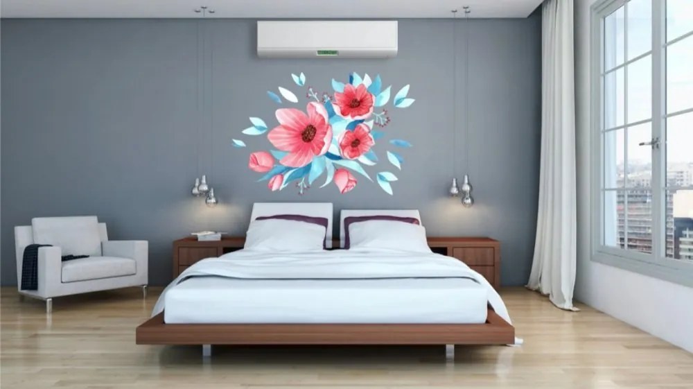 Dekoračná nálepka na stenu kvety 120 x 240 cm