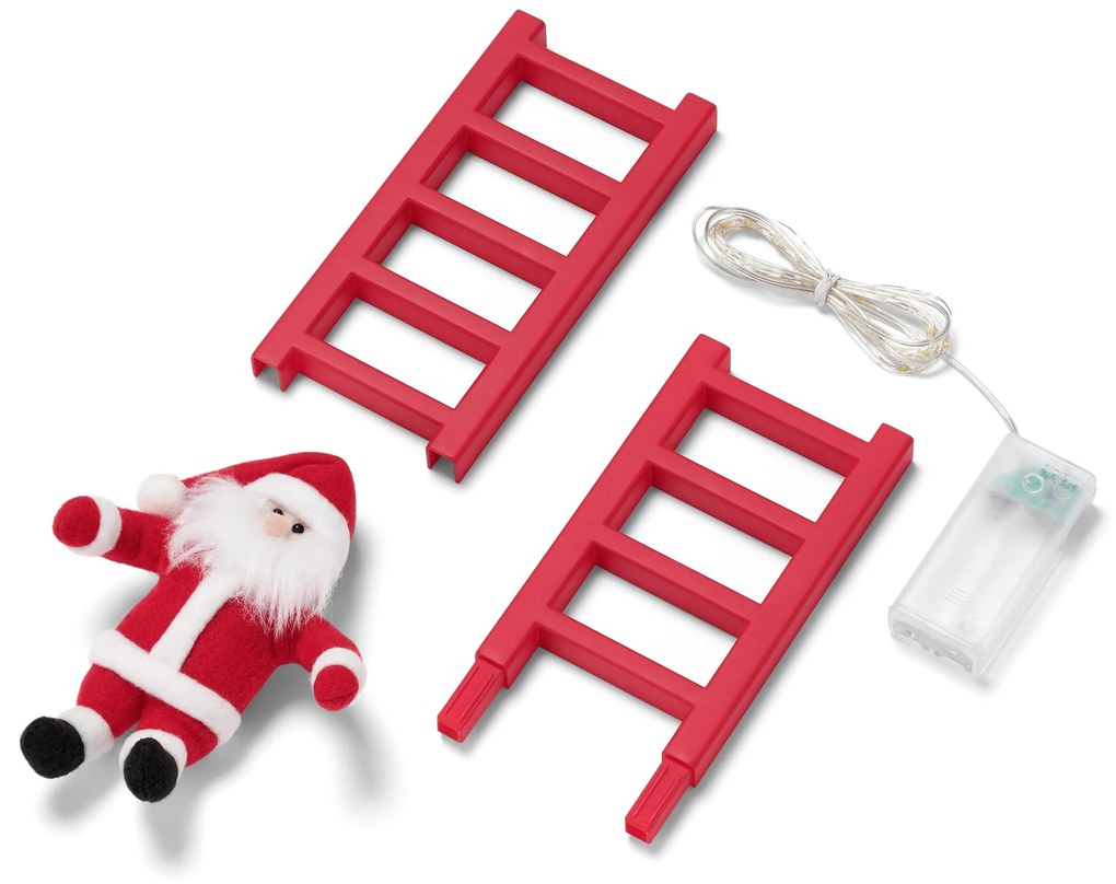 Súprava vianočných ozdôb so svetelnou reťazou s LED