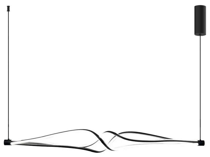 LED Luster na lanku TWISTER LED/56W/230V čierna