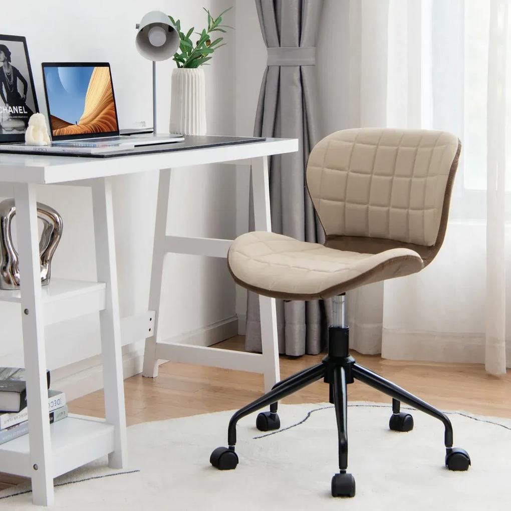 Kancelárska stolička, PU koža, otočná, do 150 kg | béžovo-sivá
