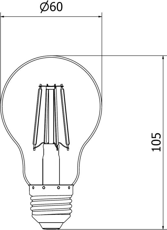 Mexen Vintis, LED filamentová žiarovka E27, A60, 4 W, teplá biela 2200K, číra, L150-E27-0422-00