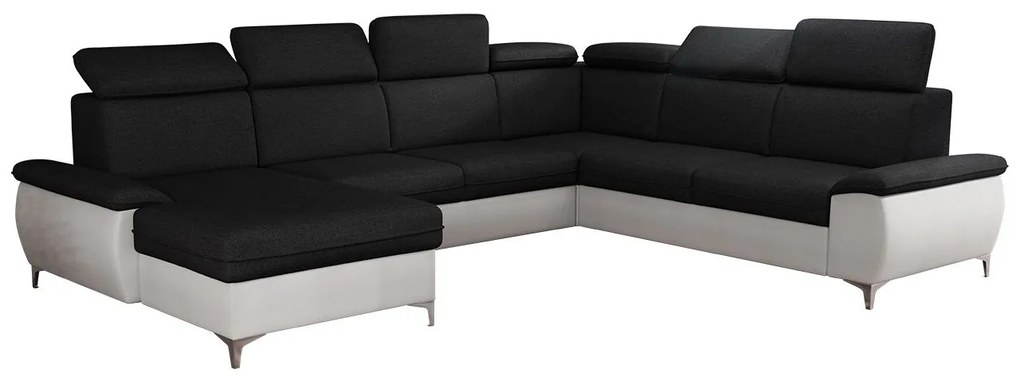 Rohová sedačka Chester D, Dostupné poťahy: ekokoža Soft 017 + Malmo New 96, Strana: ľavá
