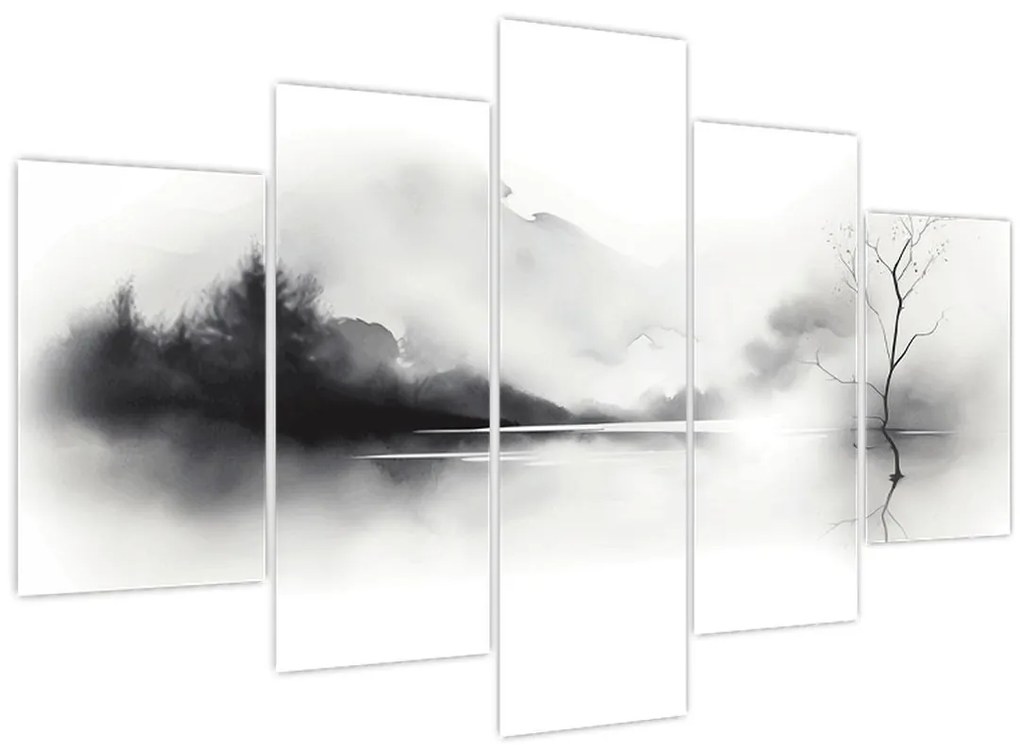 Obraz - Atramentová maľba krajiny (150x105 cm)