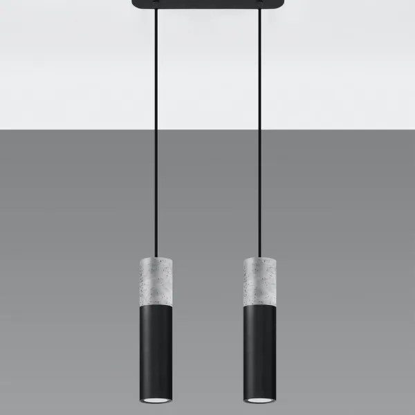 Sollux SL.0651 - Luster na lanku BORGIO 2xGU10/40W/230V betón/kov čierna