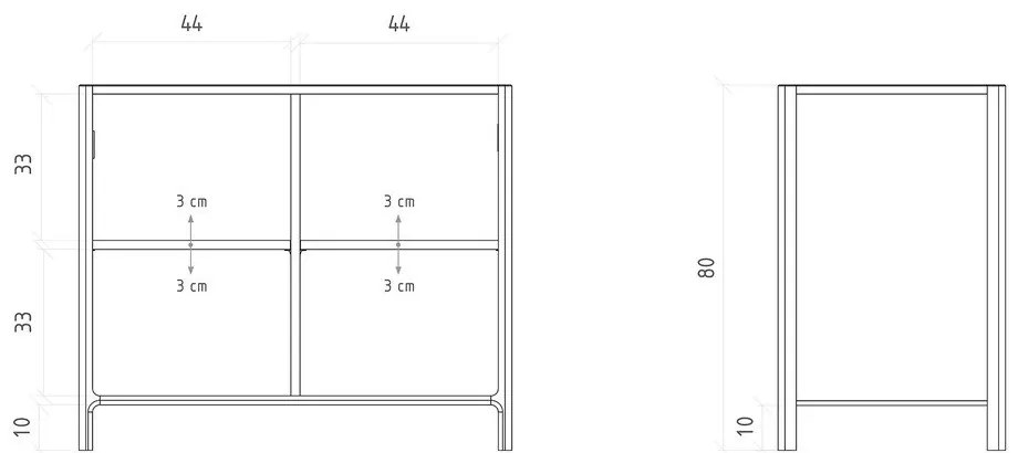Skrinka z dubového dreva v prírodnej farbe 95x80 cm Twig – The Beds