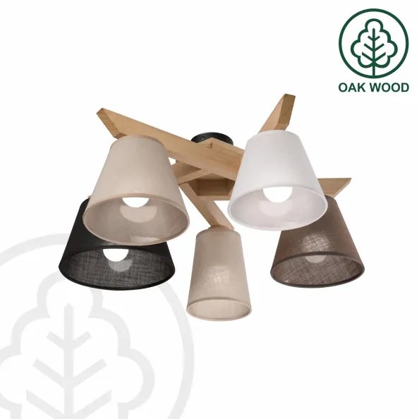 Brilagi - LED Prisadený luster ANTHONY 5xE14/40W/230V dub