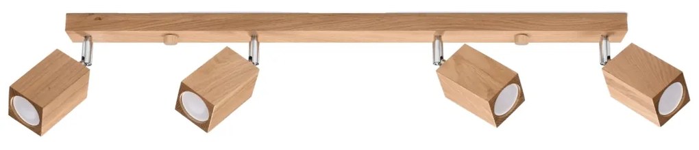 Bodové svietidlo Keke, 4x drevené tienidlo, (možnosť polohovania)