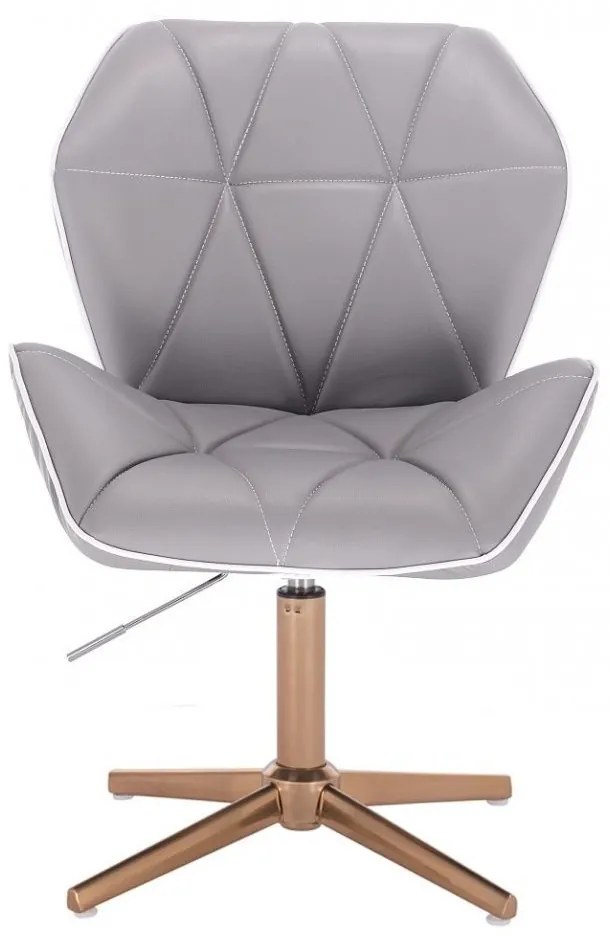 LuxuryForm DESIGN Stolička MILANO MAX na zlatom kríži - šedá