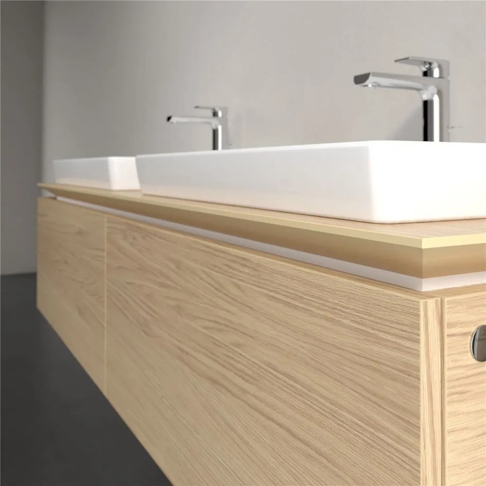 VILLEROY &amp; BOCH Legato závesná skrinka pod dve umývadlá, 2 zásuvky, 1600 x 500 x 380 mm, Nordic Oak, B69200VJ