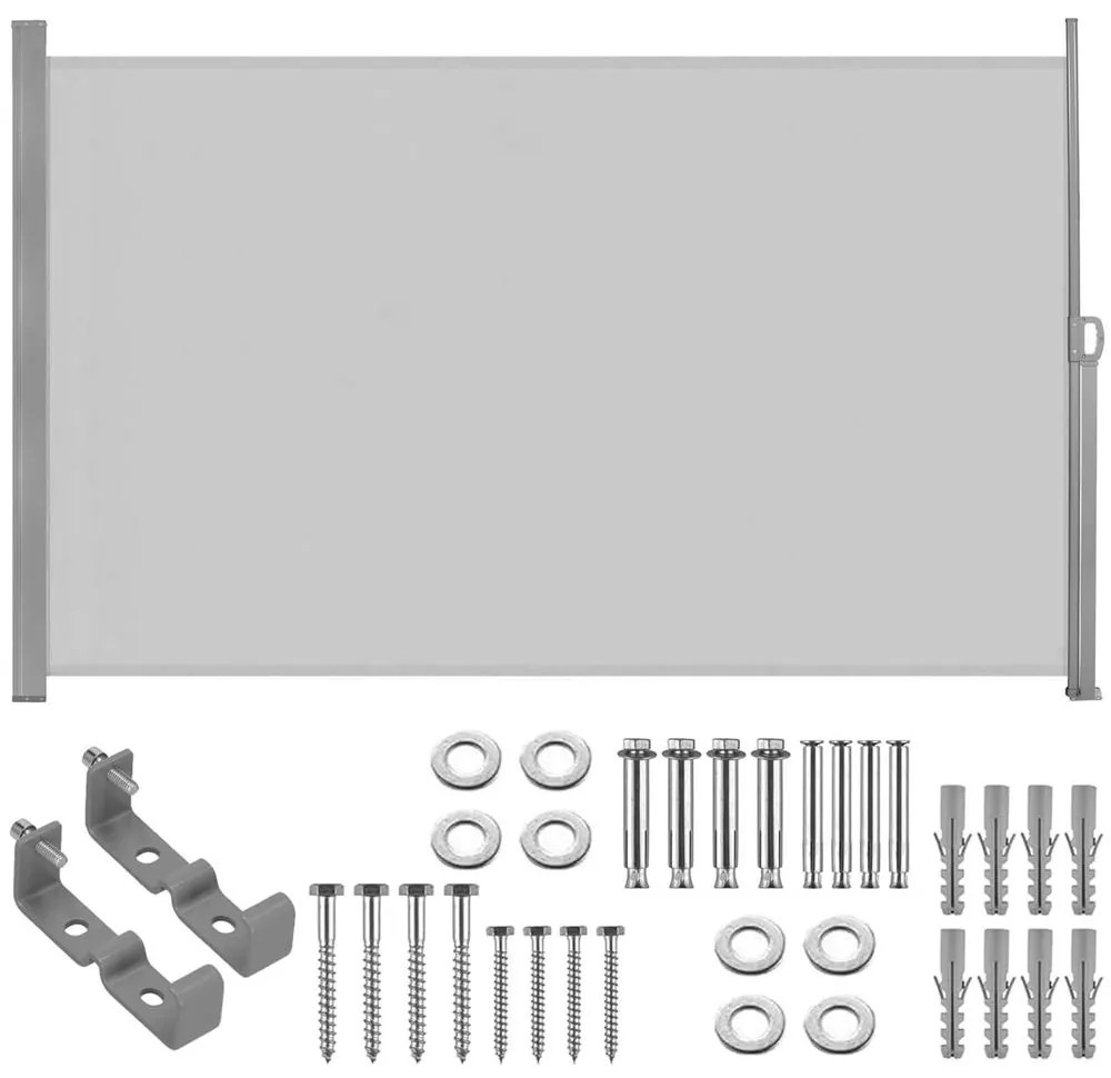 Bočná markíza 180 x 350 cm SPRINGOS AW0006 - sivá