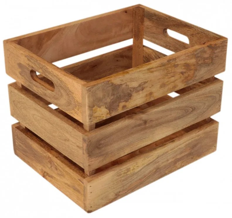 Kôš na noviny Gita 40x30x30 indický masív mango Mango natural