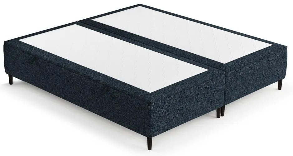 Tmavomodrá čalúnená dvojlôžková posteľ s úložným priestorom 200x200 cm Tate – Maison de Rêve
