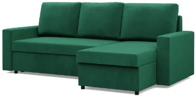 Rohová rozkladacia sedačka NEO Kronos fľaškovo zelená