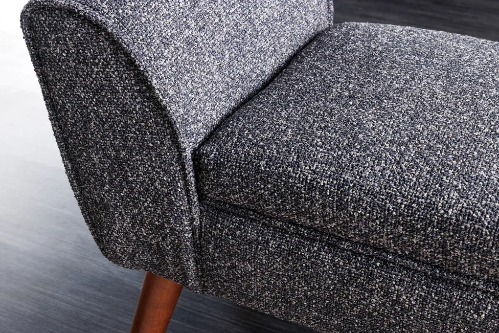 Krásna dizajnová lavica Scarlett 90 cm – v trendovej antracitovej bouclé látke