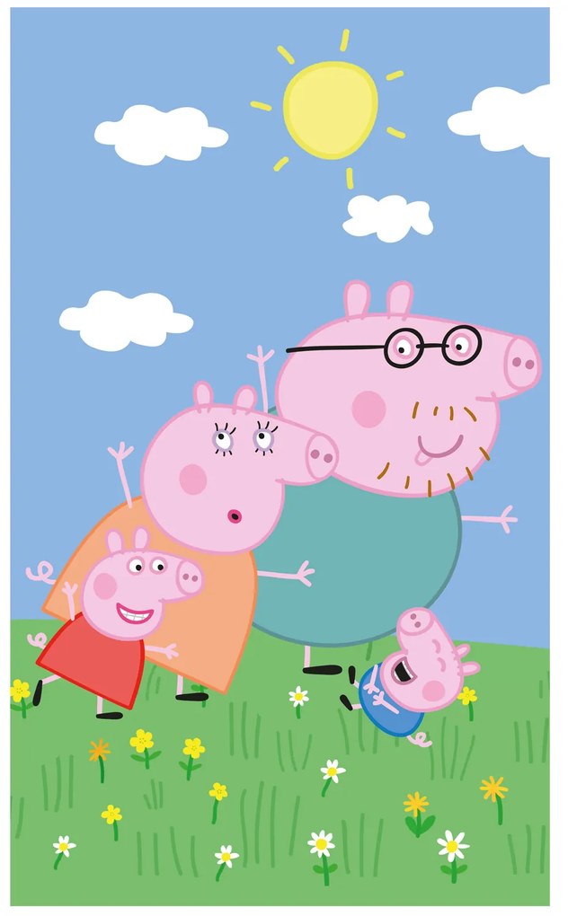 DETSKÝ BAVLNENÝ UTERÁK PIG PEPPA 30X50 CM VZOROVANÝ