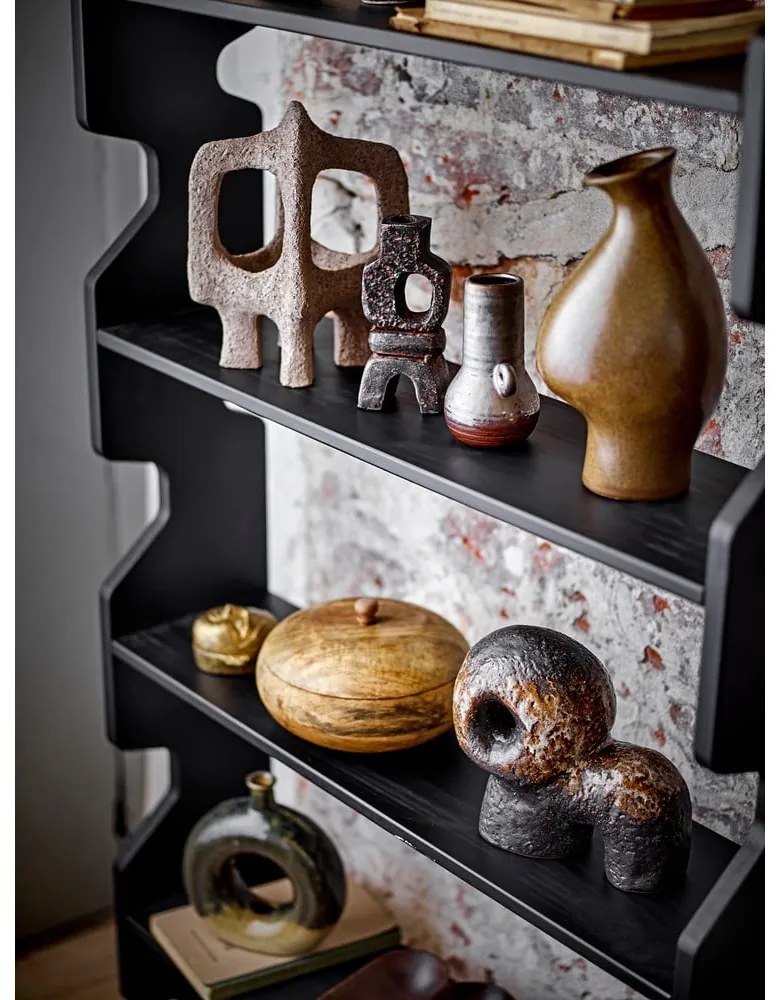 Čierna knižnica z borovicového dreva 84x140x20 cm Savoya – Bloomingville