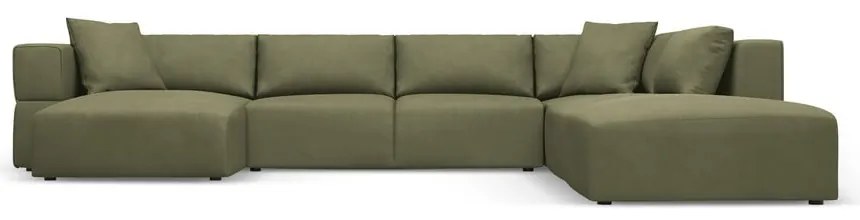 Svetlozelená rohová pohovka do "U", pravý roh Esther - Milo Casa