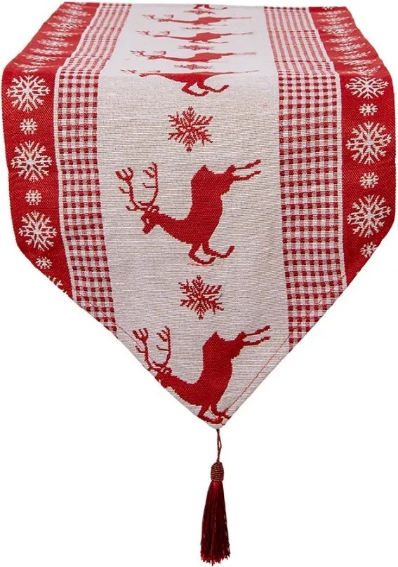 Christmas Table Runner 33x180 Cm Red Polyester - 33*180 cm