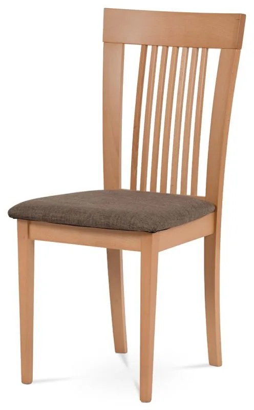 Drevená stolička vo farbe buk čalúnená látkou - posledných 5 ks