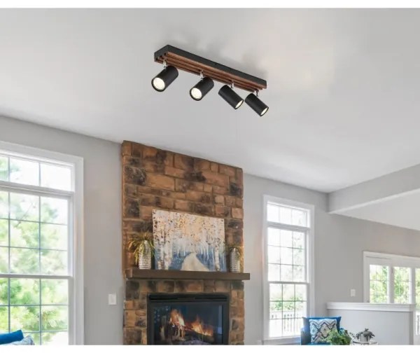 Globo 57909-4 - Bodové svietidlo KAYDEN 4xGU10/25W/230V čierna