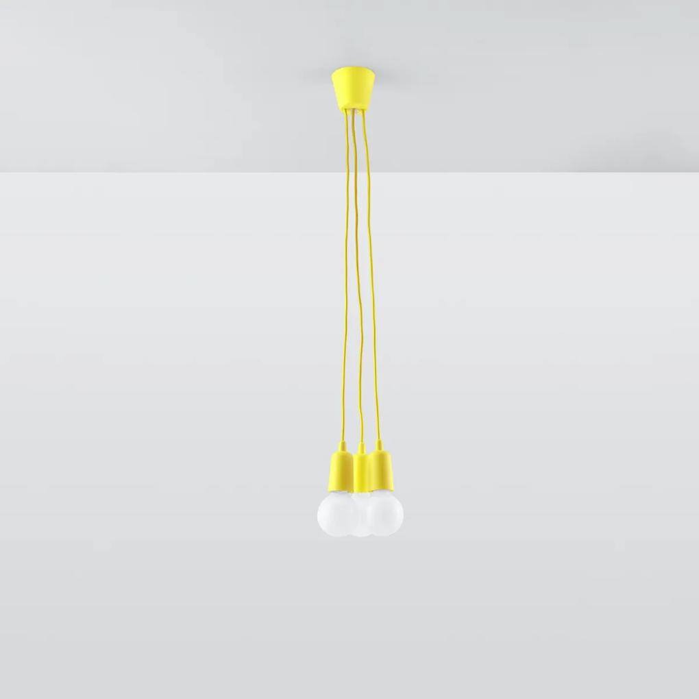 Sollux Lighting Závesné svietidlo DIEGO 3 žlté