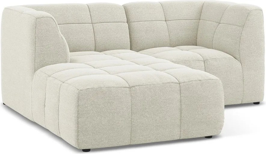 Béžová rohová pohovka z textílie buklé (ľavý roh/s leňoškou) Aloha – Makamii