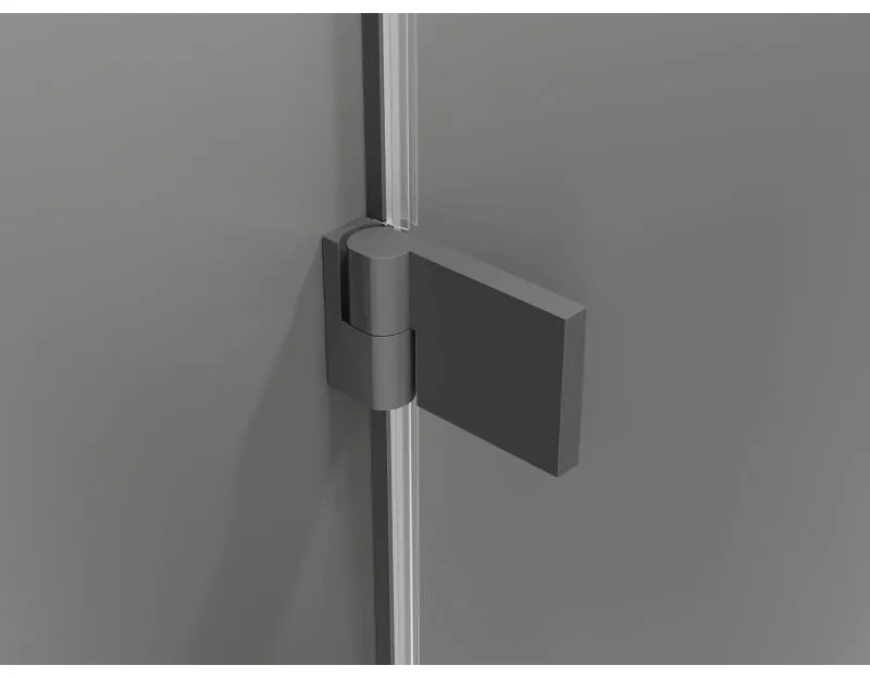 Mexen Lunar-B, pravé otočné sprchové dvere 125 cm, 8mm číre sklo, grafitový profil, 832S-125-050-95-00-P