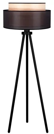 Duolla - Stojacia lampa WOOD BOHO 1xE27/15W/230V pr. 45 cm čierna/béžová