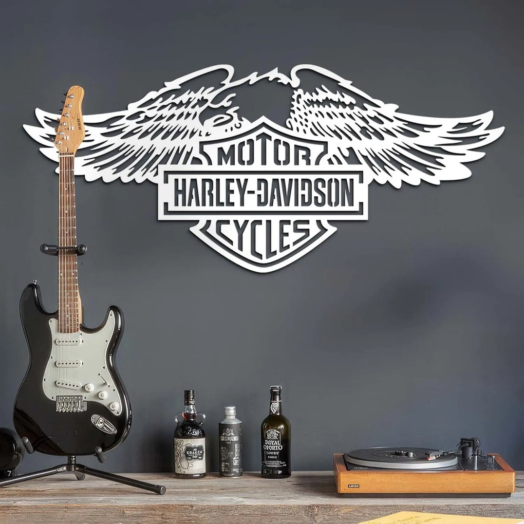DUBLEZ | Drevený obraz - Logo Harley Davidson | Obraz