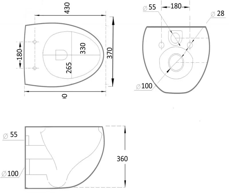 Mexen Egg, závesná WC misa Rimless s duroplastovým sedátkom s pomalým zatváraním, čierna matná, 30245070