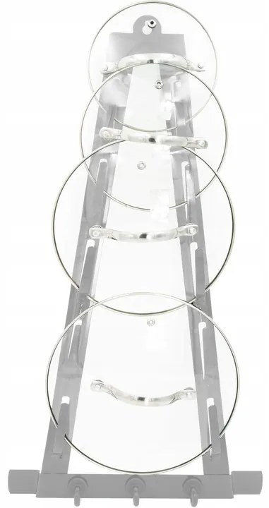 Organizér na pokrievky, 5 pokrievok s háčikmi, biely XXL - 57x31 cm