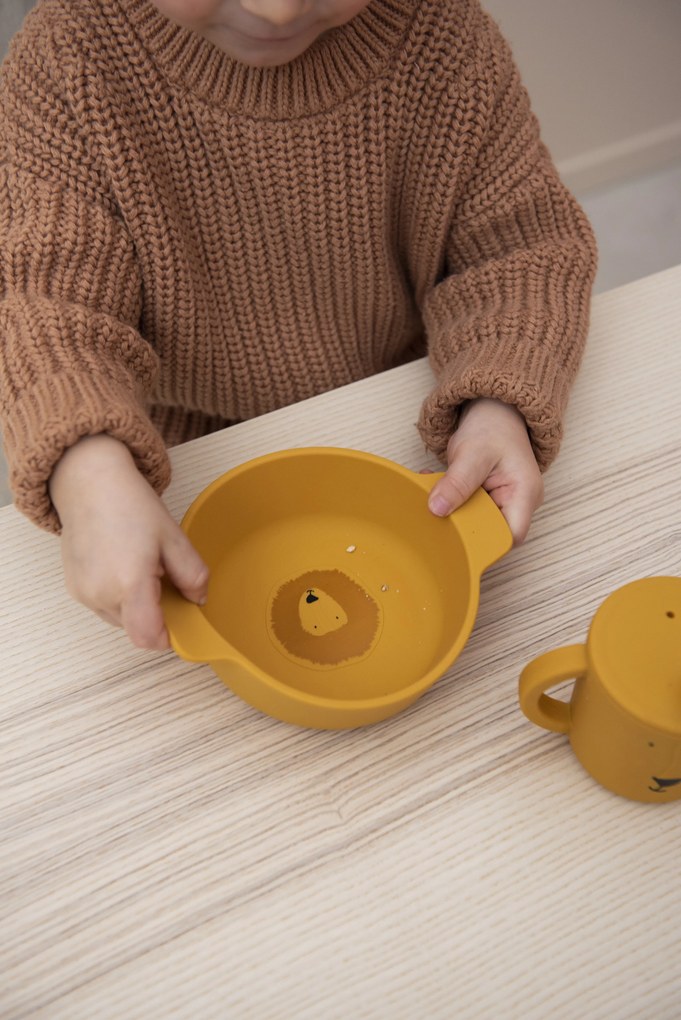 Detská silikónová miska Mr. Lion