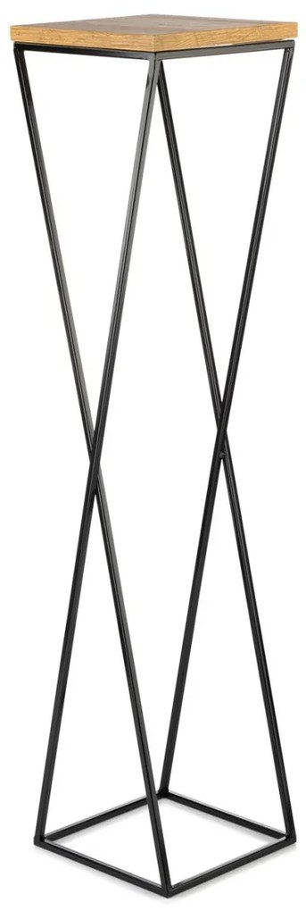 Kvetinový stojan LOFT II 100 cm čierny/dub lancelot