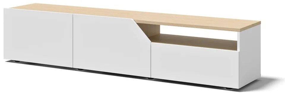 Biely TV stolík v dekore duba 180x38 cm Verone - TemaHome