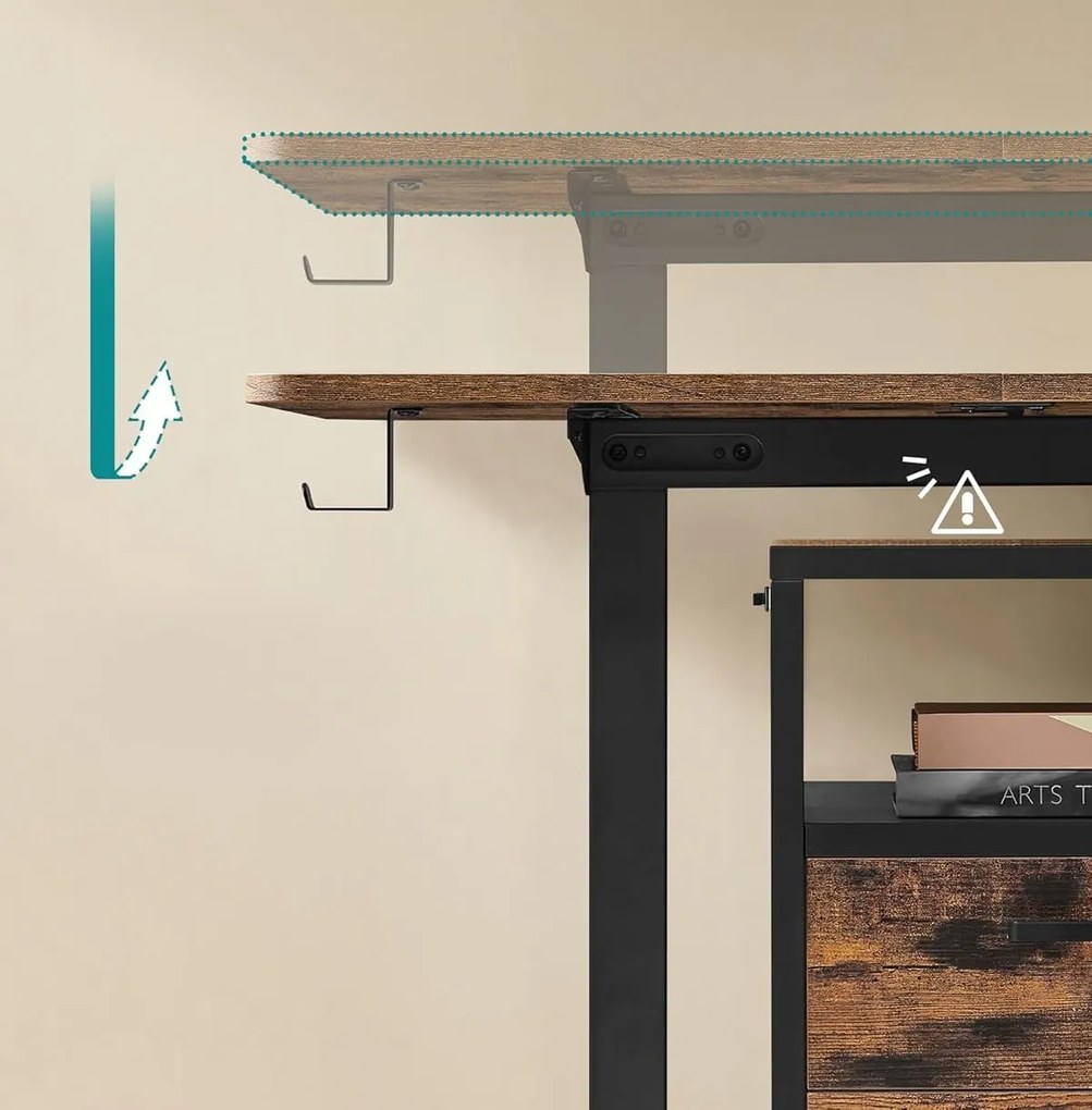 Pracovní stůl Vasagle Memory elektricky nastavitelný hnědý/černý