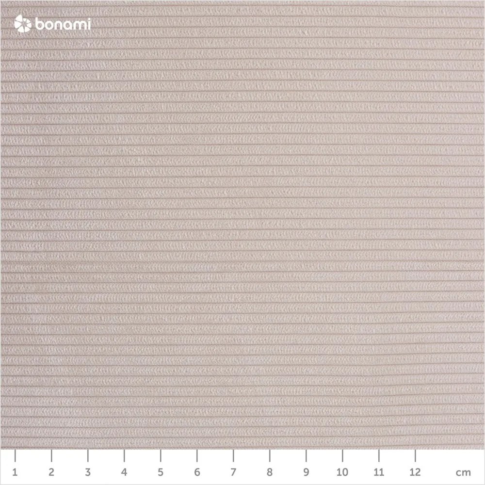 Béžová menčestrová rozkladacia rohová pohovka Micadoni Home Moghan, pravý roh