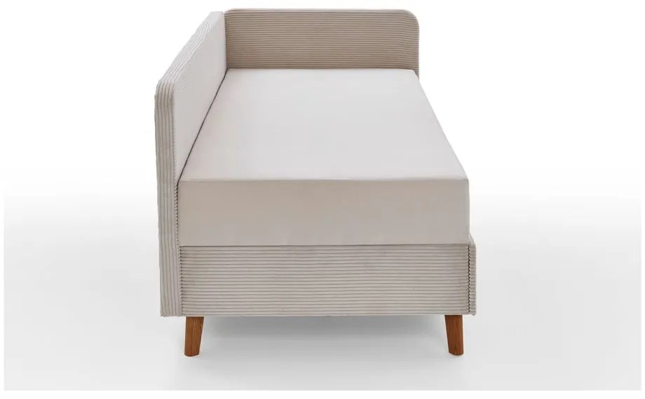 Béžová čalúnená jednolôžková posteľ s úložným priestorom 90x200 cm Cabana – Meise Möbel