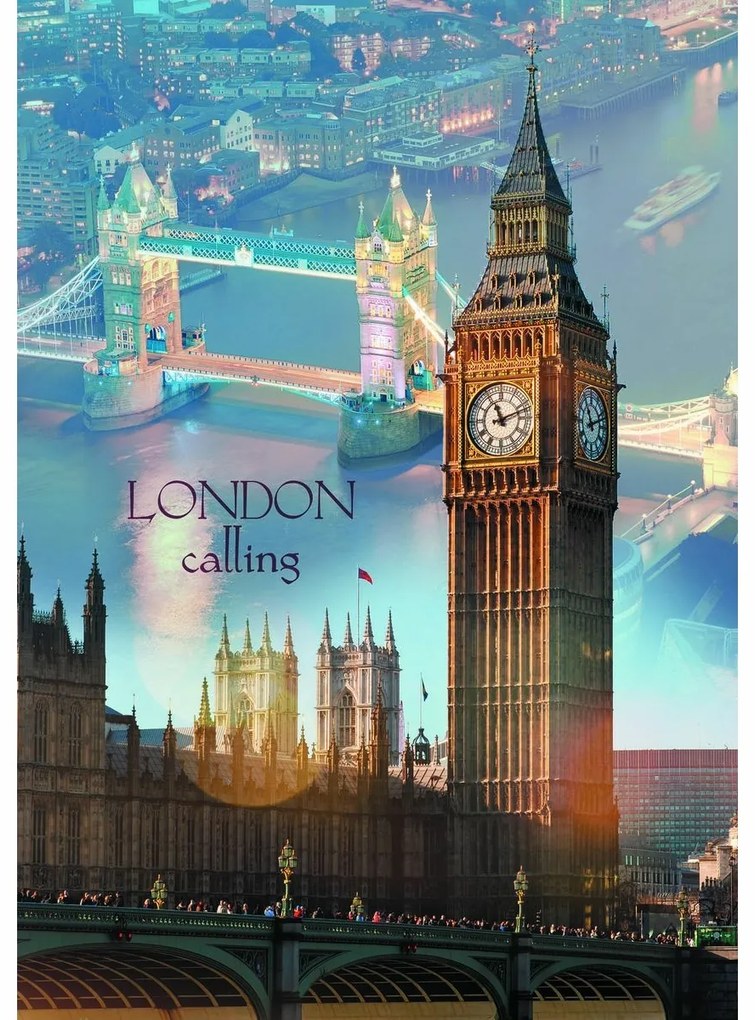 Puzzle Londýn o súmraku, 1000 dielikov, 48x68,3 cm v krabici 27x40x6 cm