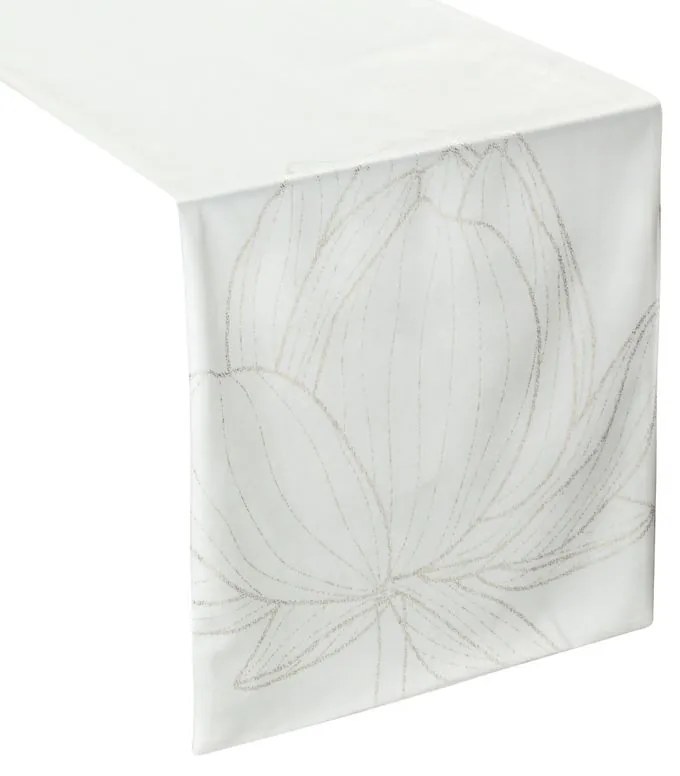 Dekorstudio Elegantný zamatový behúň na stôl BLINK 12 biely Rozmer behúňa (šírka x dĺžka): 35x220cm
