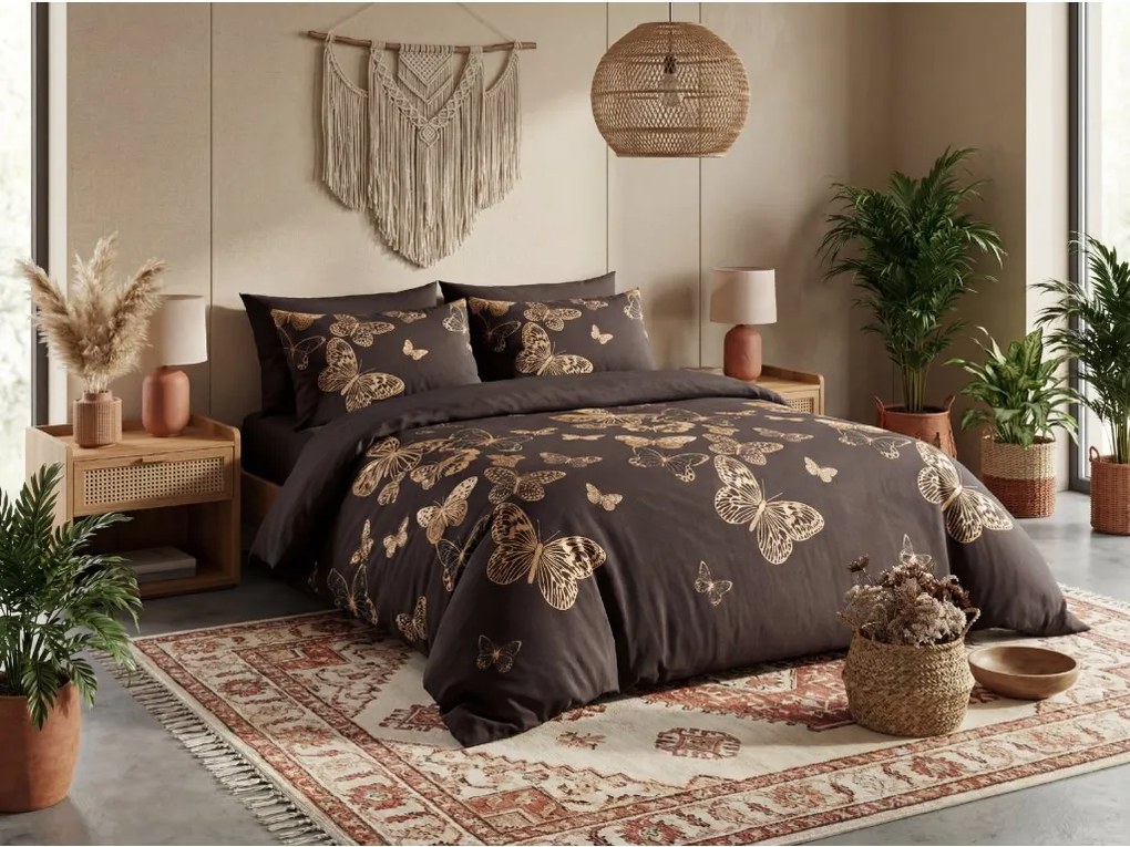 Obliečky z mikrovlákna AURELIS tmavohnedé Rozmer obliečky: 2 ks 70 x 80 cm | 160 x 200 cm