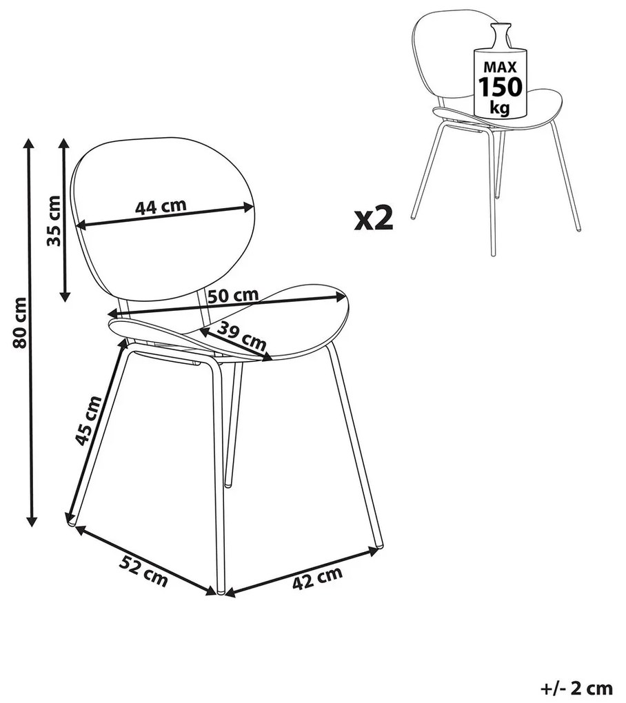 Set 2 ks jedálenských stoličiek Sarrah (čierna) . Vlastná spoľahlivá doprava až k Vám domov. 1075889