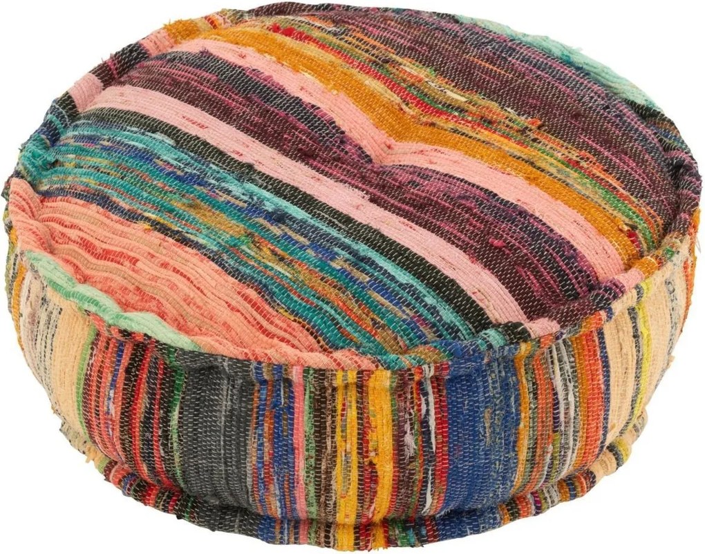 Zlatý guľatý prepletaný puf Crocheted - Ø 48 * 35 cm