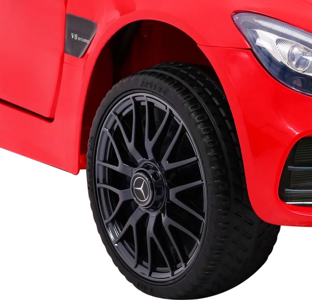 Ramiz Mercedes Benz GT batéria pre deti Červená + diaľkové ovládanie + pomalý štart + MP3 LED