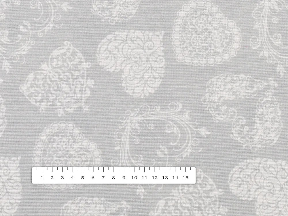Biante Dekoračný obdĺžnikový obrus PML-071 Srdce s ornamentami na sivom 120x160 cm